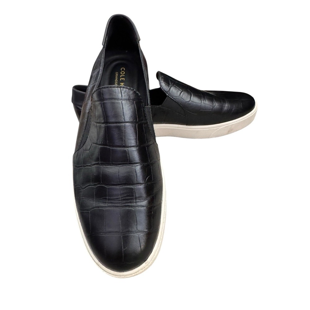 Cole Haan Grandseries Slip On Sneakers Black Croc Women 9.5 - Picture 5 of 5